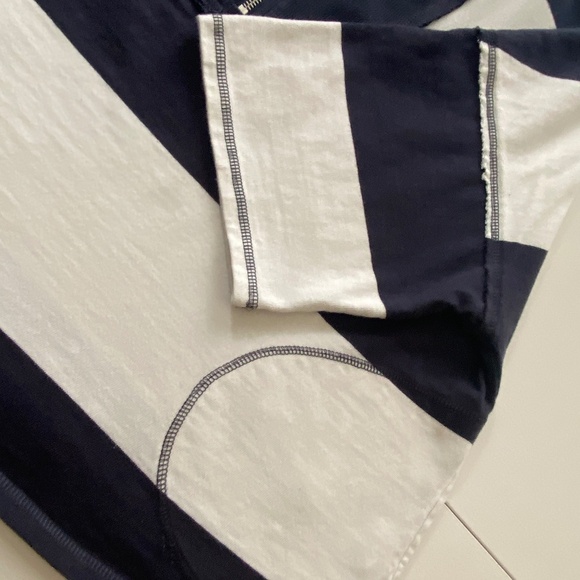 FP Movement Retro Rugby Polo Top Striped Navy and White Size Medium - Picture 6 of 13